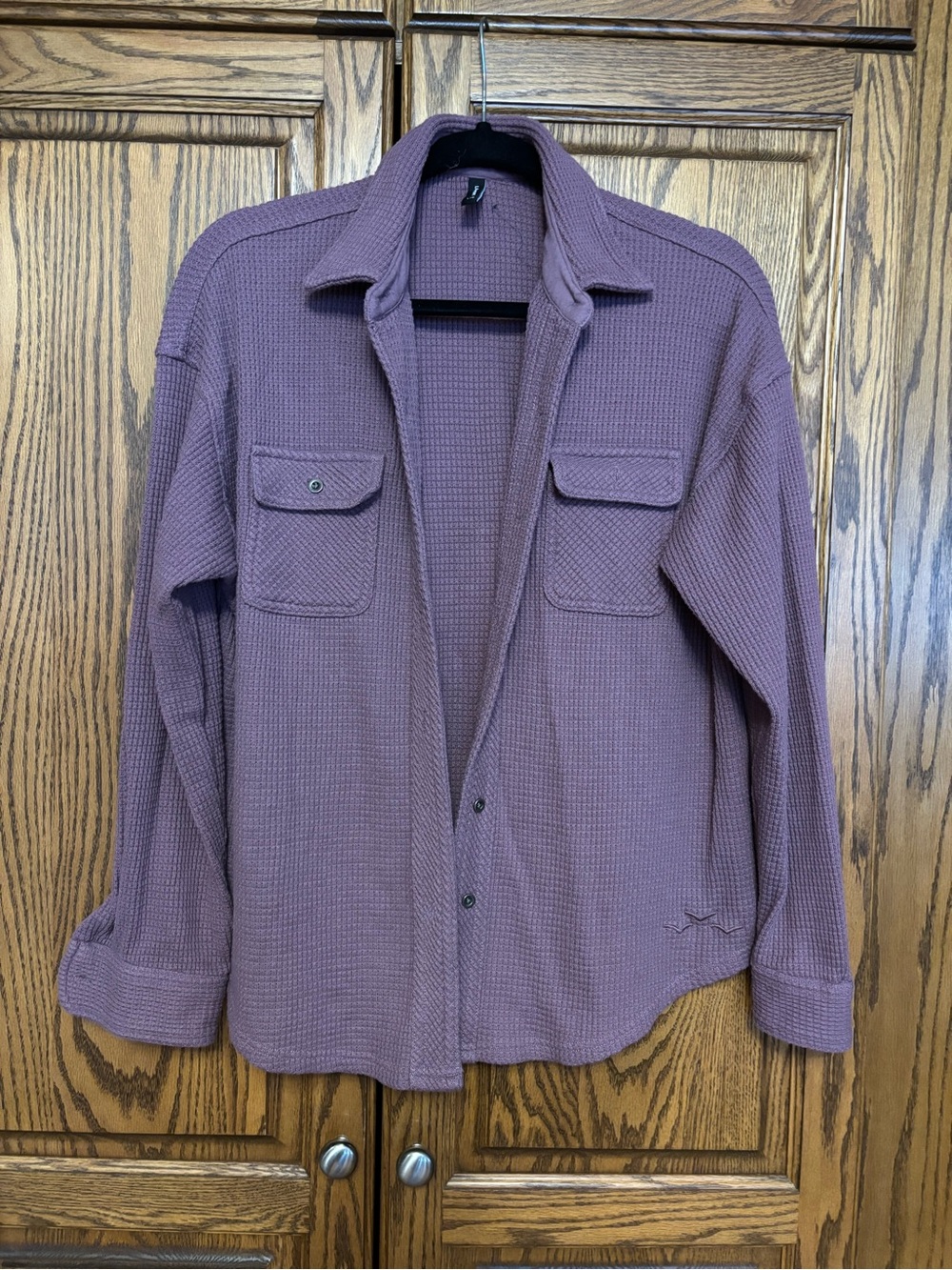 Women’s large lazypants Mauve Utility Waffle Shirt Jacket
